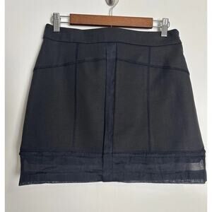 Derek Lam 10 Crosby Black Mini Skirt Size 4 Luxury Minimalist Gothic Sheer